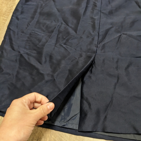 Talbots Navy Blue Pure Silk Sleeveless Dress - Picture 5 of 9